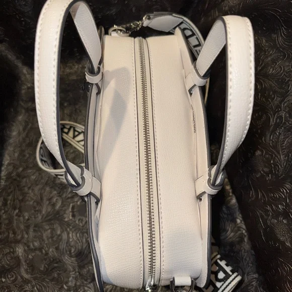 KARL LAGERFELD MAYBELLE BLACK WHITE SATCHEL TOTE CROSSBODY - Picture 6 of 11